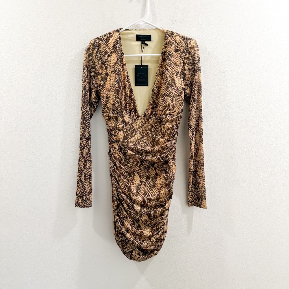 NWT Revolve X Michael Castello Miami Tropical Sexy Antonelle Snake Mini Dress S - Picture 4 of 6